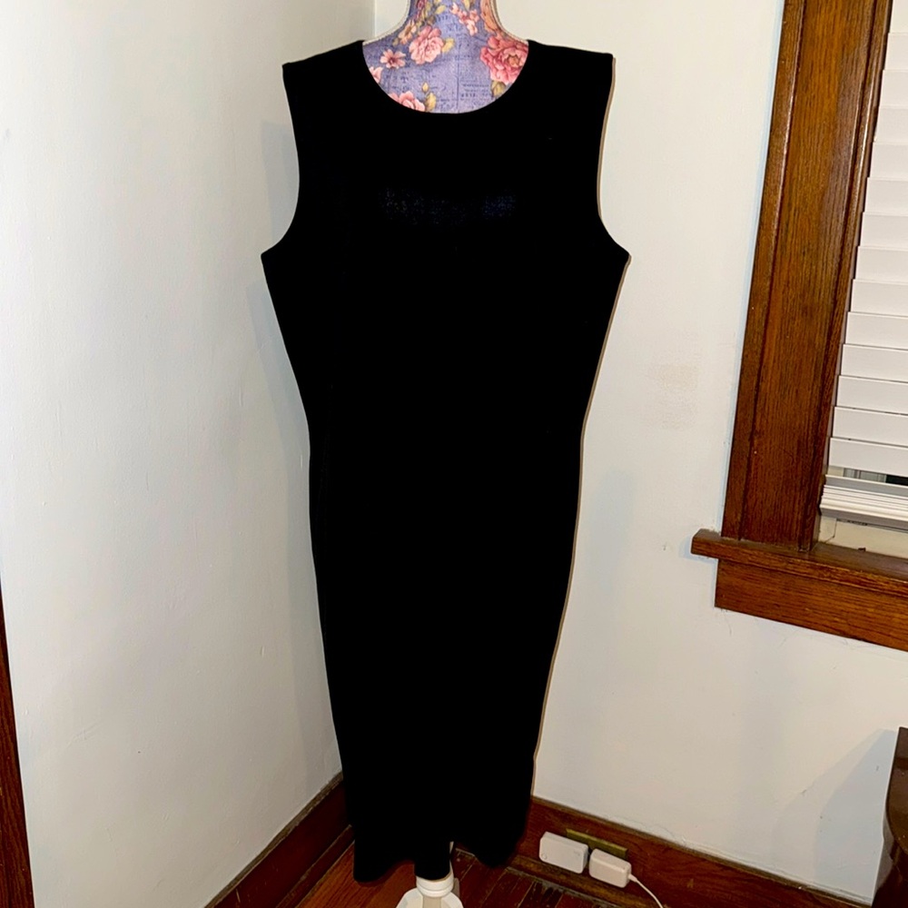 Ming Wang Crew Neck Knit Tank Black Dress 1X